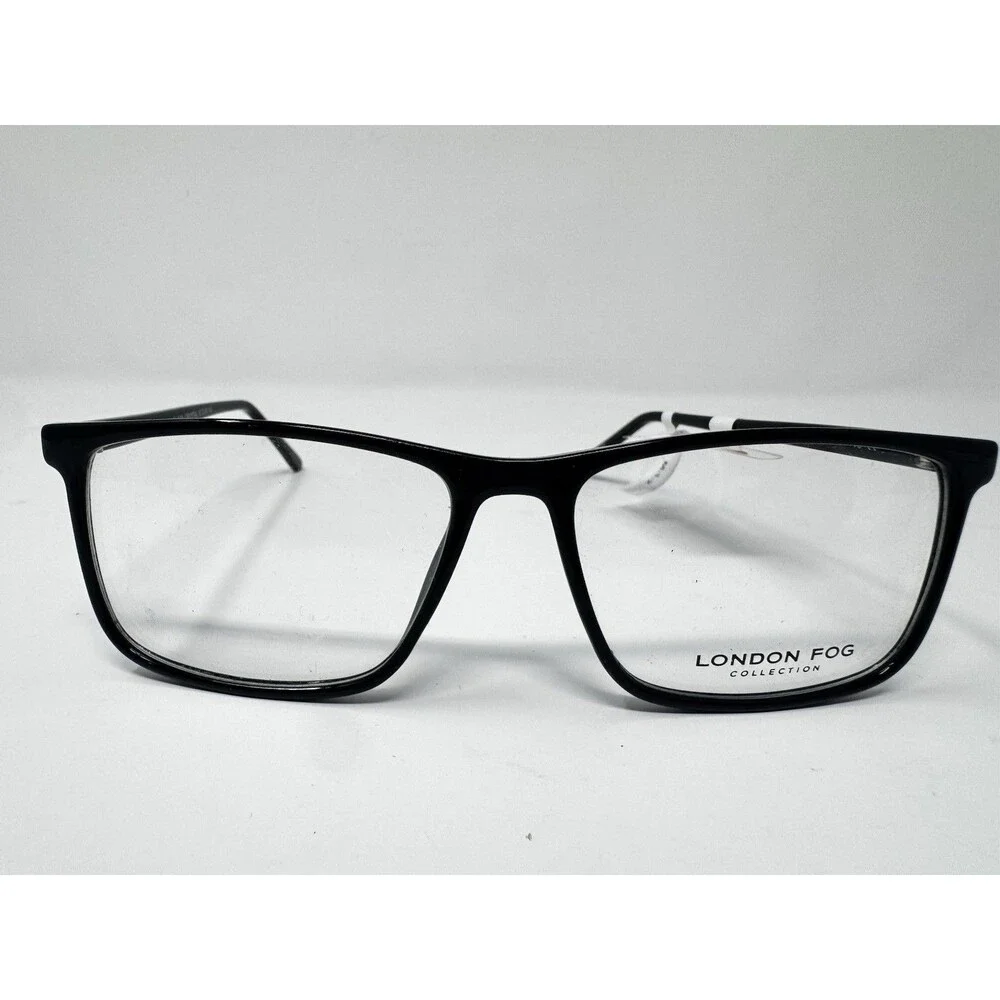 London Fog LF108 Black Crystal Eyeglass Frames New Old Stock 57-16-145